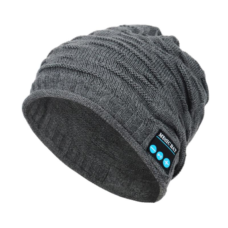 Chapeau intelligent Bluetooth V5.0, sans fil, bonnet tricoté, Plaid, casque, haut-parleur, micro, mains libres, musique: 3