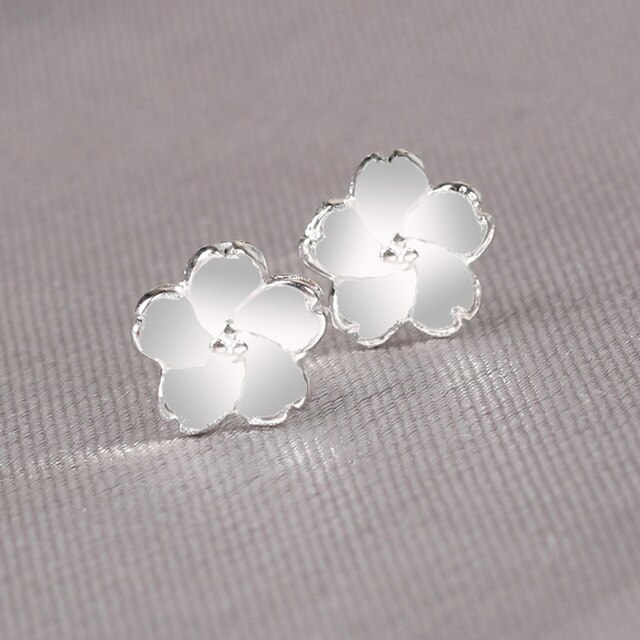 Real 925 Sterling Silver Stud Earrings for Women Girls Jewelry brincos oorbellen aros de plata 925: 034