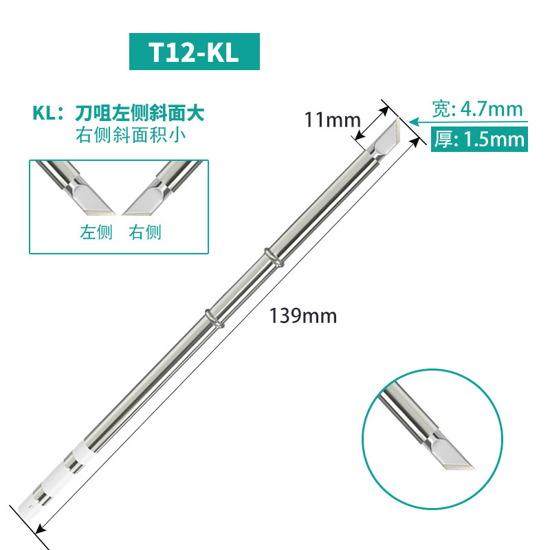 T12 K Series T12-K KL KF KR KU KL J02 JS02 Soldering Solder Iron Tips for Hakko FX951 DIY Soldering Station Kits Welding Tools: T12-KL