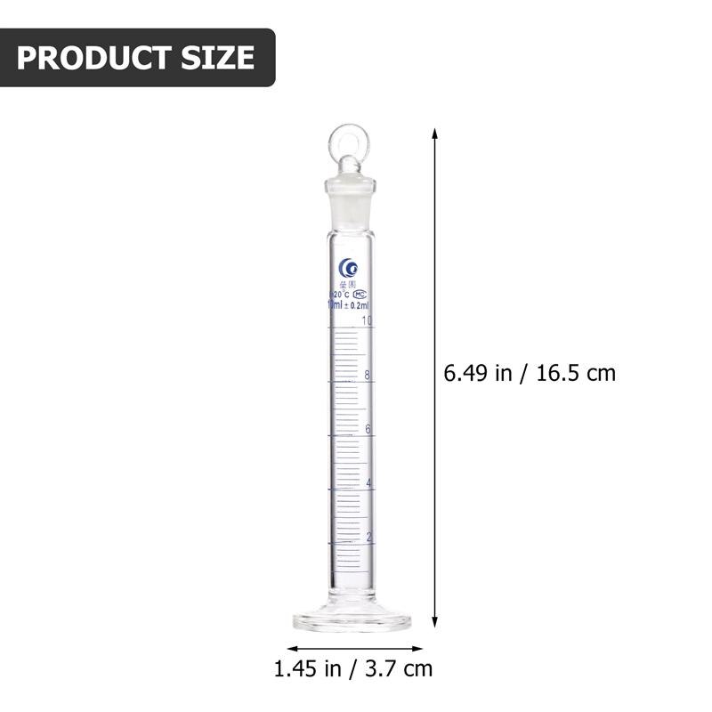 10ml Glass Measuring Cylinder Thick Graduated Cylinder Laboratory Supply With Stopper Beaker Flask Measuring Cup For Laboratory