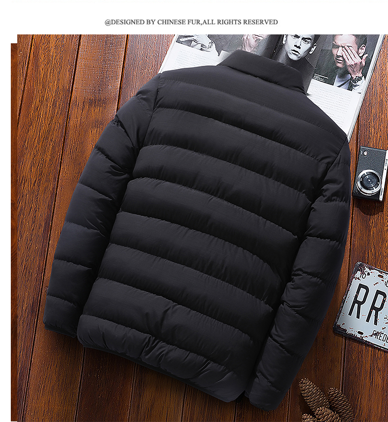 Mannen Parka Katoen Gewatteerde Winterjas Jas heren warme jas Effen kleur Stand Kraag Rits Dikke Jas Mannen Down parka