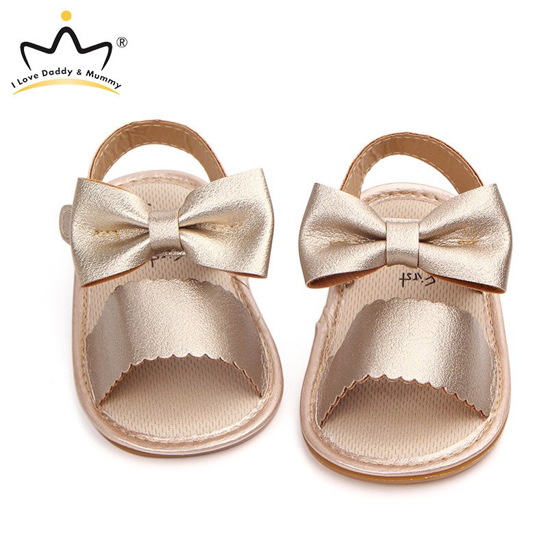 Zomer Zacht Leer Leuke Bows Baby Girl Sandalen Antislip Rubberen Zool Peuter Infant Outdoor Strand Sandalen Schoenen