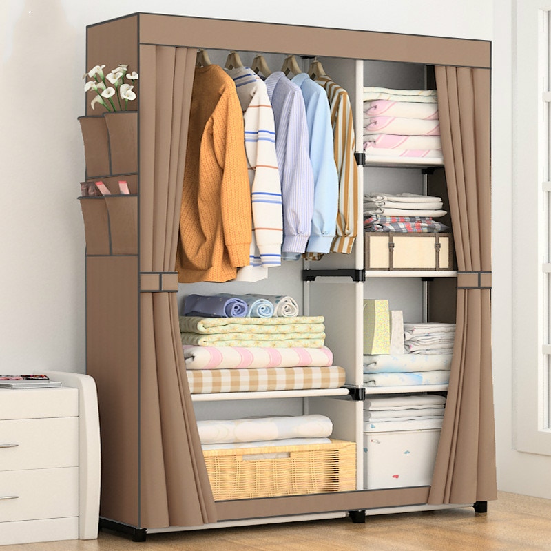Auf Moderne Einfache Kleiderschrank Stoff Falten Tuch Schrank DIY Montage Einfach Installieren Verstärkung Kleiderschrank