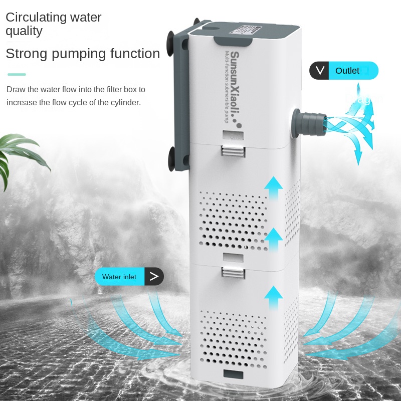Filtro SUNSUN 3 en 1 para acuario, filtro de tanque de peces, Mini filtro de tanque de peces, purificador de agua sumergible de oxígeno para acuario