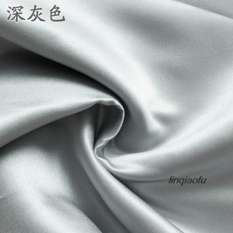 Black and gray thick satin imported wedding satin fabric with thick satin Wedding dress fabric