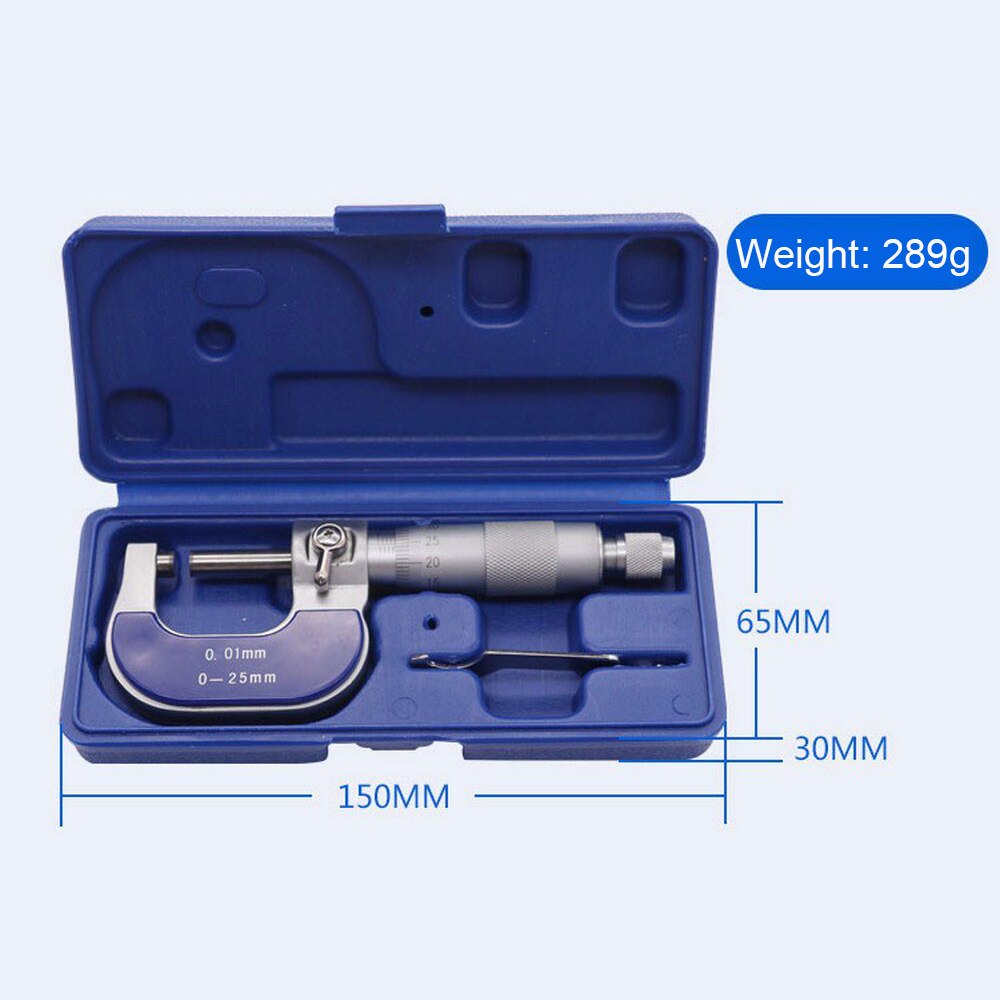 Høj præcision mikrometer udenfor 0.01mm diameter 0-25mm mikrometer minut mikrometer tråd industriel metal måle måler