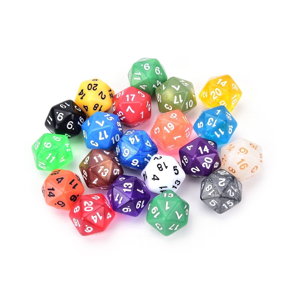 1 Pcs 20 Sided Dice Color Random D20 Polyhedral Various Sculpture Digital Dices For Bar Pub Club Party Games Accessories