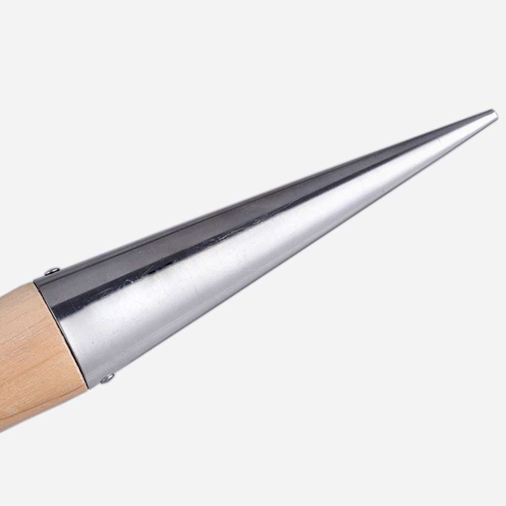 Garden Hole Punch Planter Dibber Planting Bulb Flower Root Depth Planter Durable Wood Steel Gardening Tool