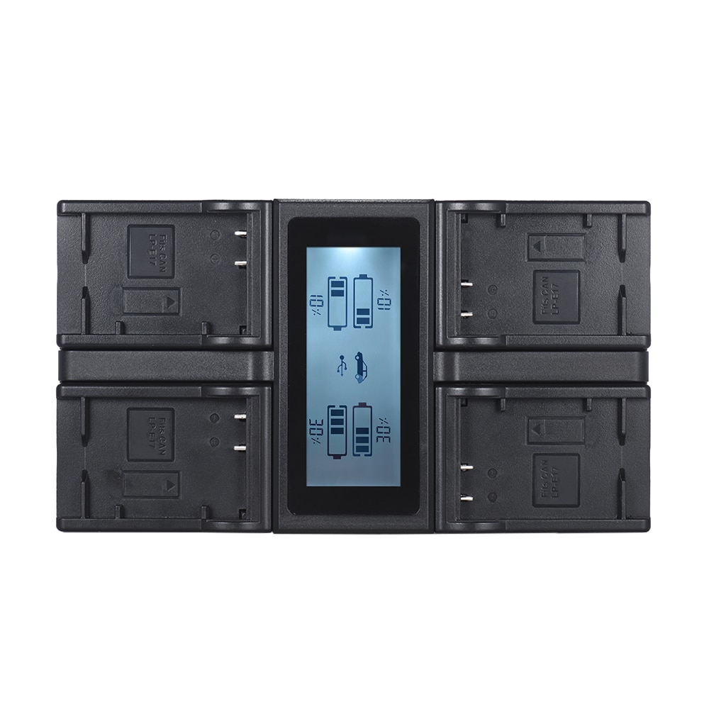 Carregador de bateria para câmera digital andoer NP-FW50 npfw50, 4 canais, lcd, para sony a7, a7r, a7sii, a7ii, a6500, a6300, a7rii, nex