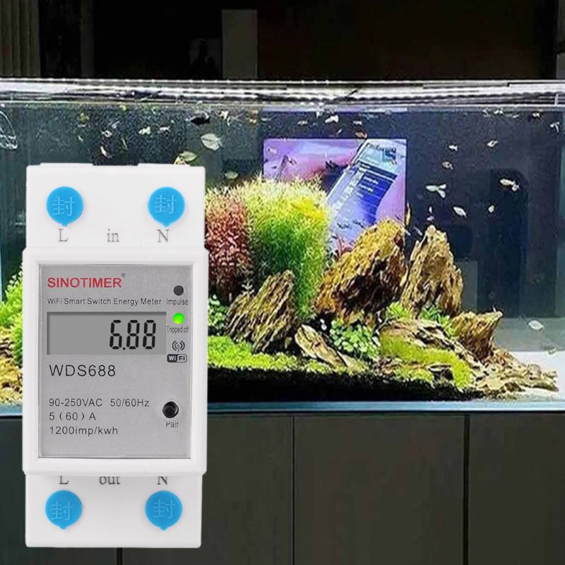 WIFI Din Rail AC 90-250V Energy Power Meter Single Phase Smart Timer Switch Control 110V 230V 50Hz 60Hz Energy Meter