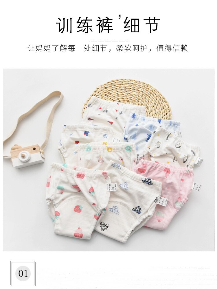 Cotton Potty Training Pants Children Diapers Reusable Nappies Washable Cloth Diaper Nappy Waterproof Baby Toddler Underwear 1Pcs