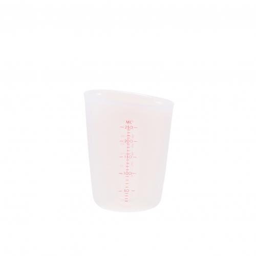 Taza de medición de silicona transparente de doble escala, herramientas de medición reutilizables suaves para hornear, accesorios de cocina, 250/500ml: Transparent 250ml