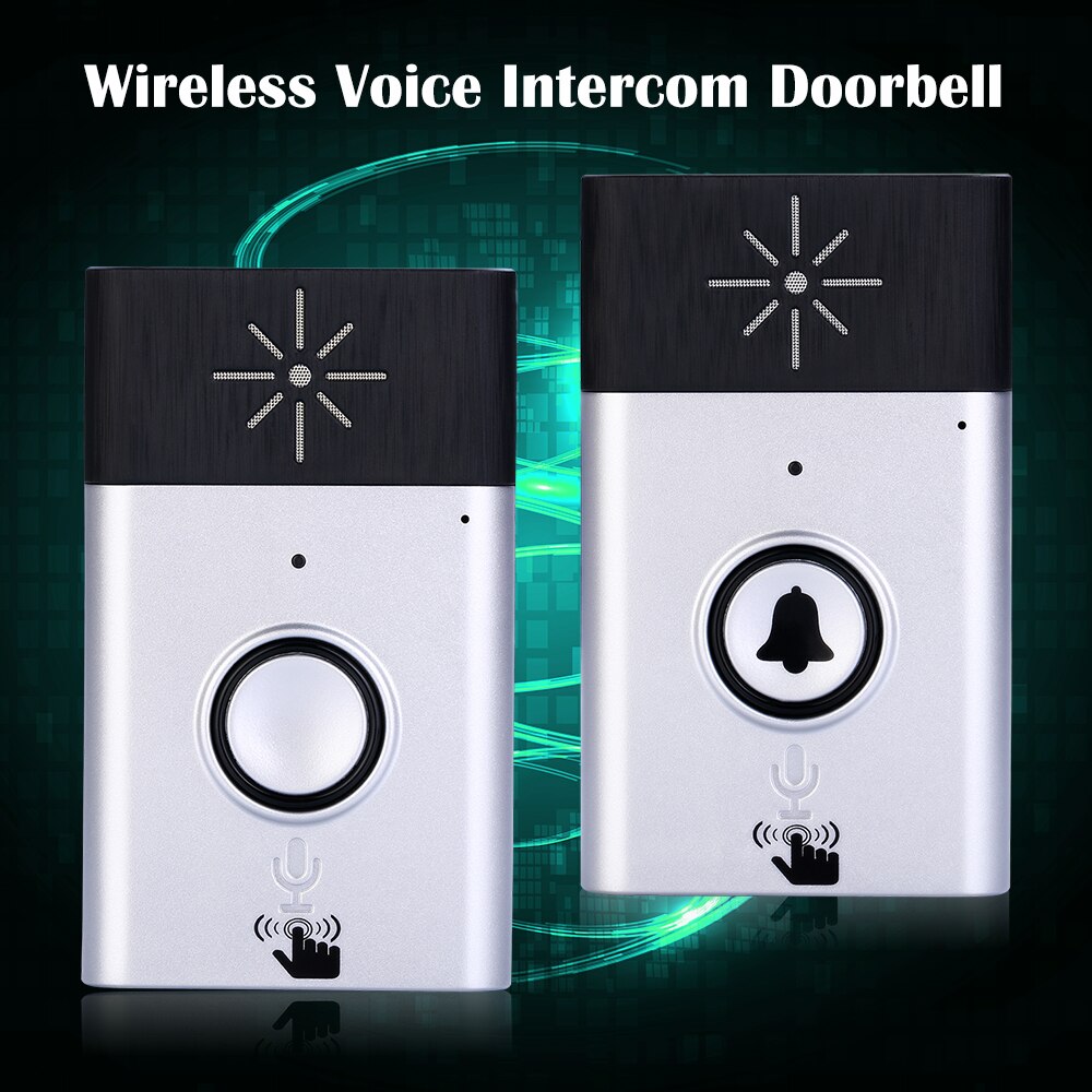 Wireless Voice Intercom Doorbell with Outdoor Unit Button Indoor Unit Receiver Smart Home Security Door Bell 2-way Talk Monitor