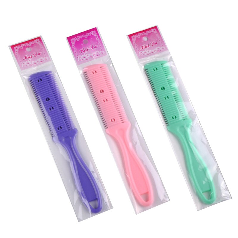 Hause Haar Schneiden Kamm Schwarz Griff Haar Styling Rasiermesser Pinsel Kämme Haar Trimmer Kamm Schneiden Verdünnung Kamm Mit Klinge: 1Stck zufällig Farbe