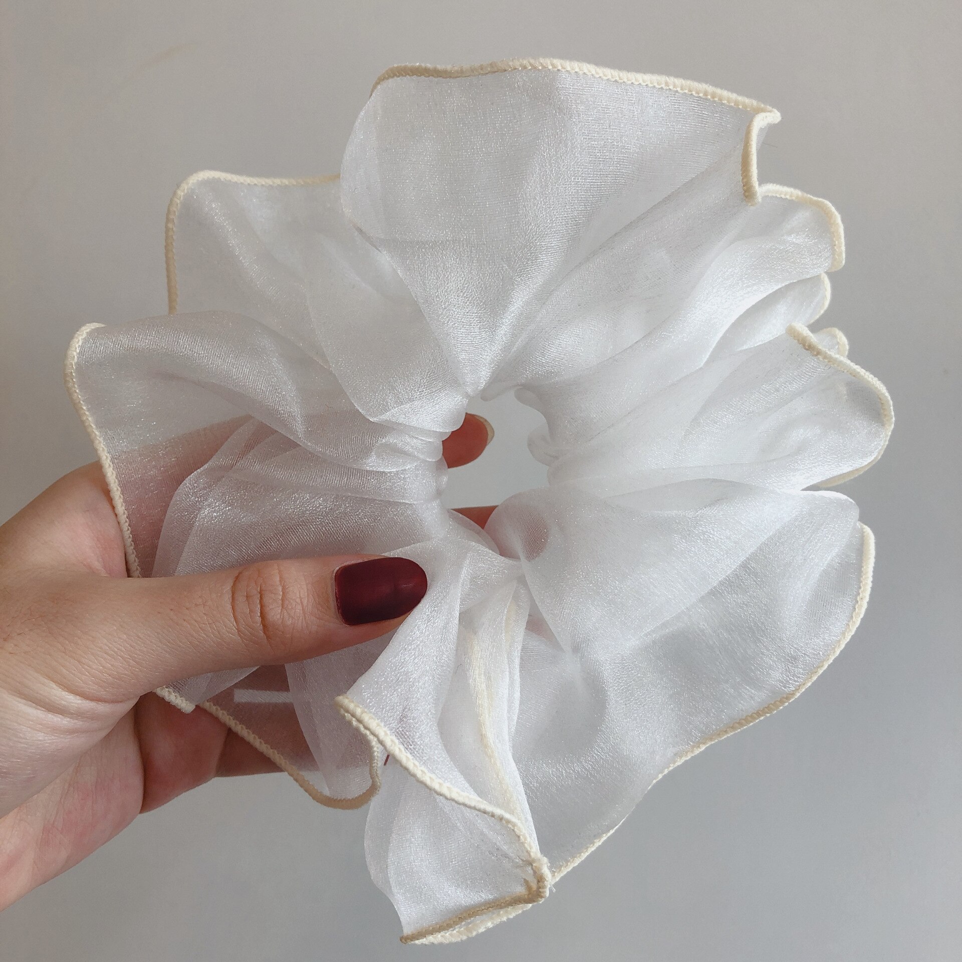 Cintas elásticas de encaje Kawaii para mujer, cintas brillantes para el pelo, coletero de malla transparente, accesorios para el cabello