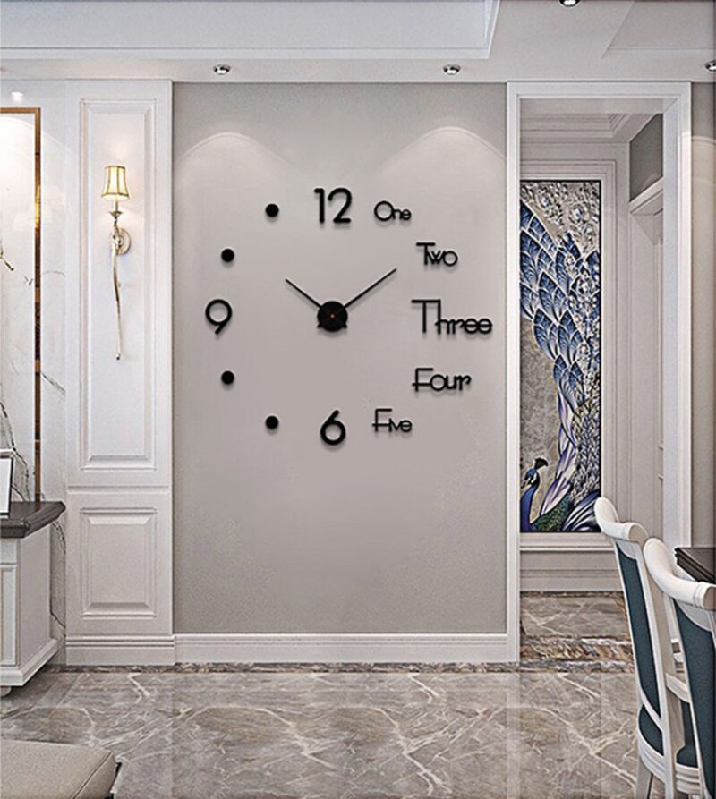 Modern DIY Large Wall Clock Sticker Digital 3D Wall Big Clocks Home Office Decor Living Room Decoration horloge murale