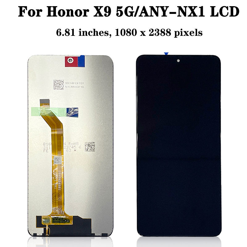 Testado para Huawei Honor X9 5G ANY-NX1 pantalla LCD MONTAJE DE Panel digitalizador con pantalla táctil con piezas de repuesto de marco