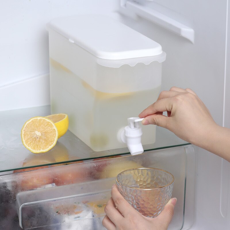 Refrigerator Cold Drink Water Tank With Faucet Fruit Teapot Lemonade Tank Cold Water Bucket Ice Water Tank For The Refrigerator