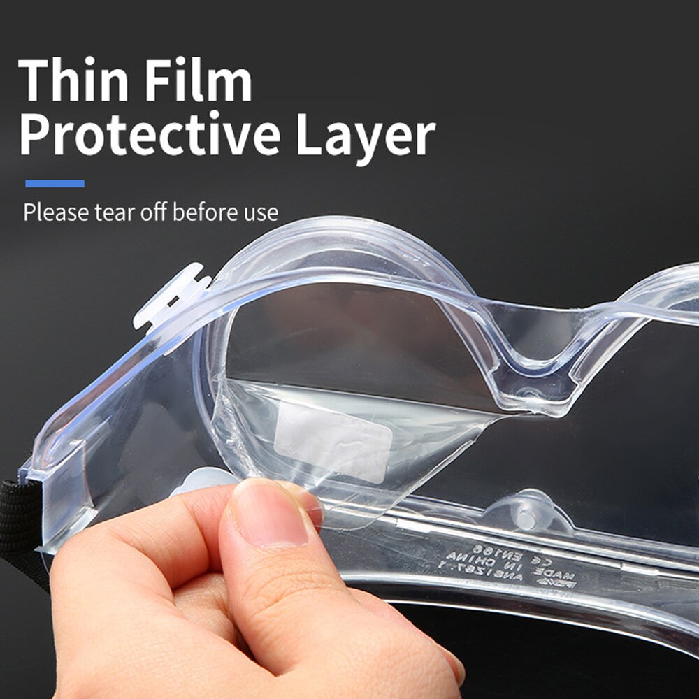 Transparent Ski Dust-proof Anti-fog Goggles Wind Sand Droplets can Wear Myopia Glasses Fully Enclosed Protective Goggles