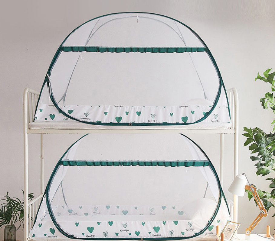 Hartpatroon yurt klamboe verhoging encryptie eendeurs dubbel huis 1.8m studentenhuis 1m slaapkamers klamboe: Groen 100 x 200cm