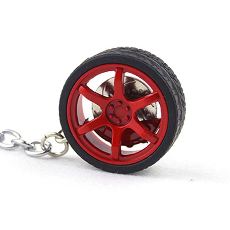 Felghjul nøkkelring bilhjul nos turbo nøkkelring nøkkelring metall med bremseskiver 005: Rød