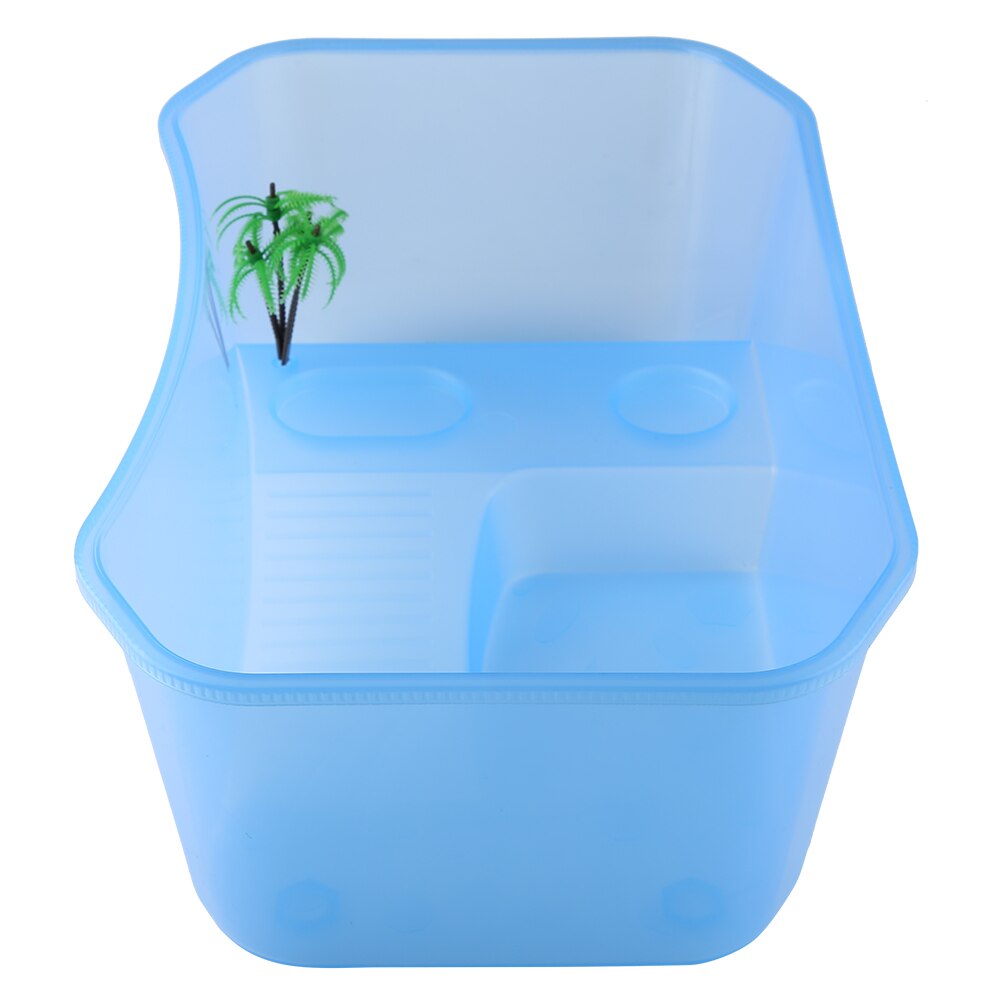 Pecera abierta de plástico pequeña con plataforma de calentamiento acuarios para reptil de tortuga,