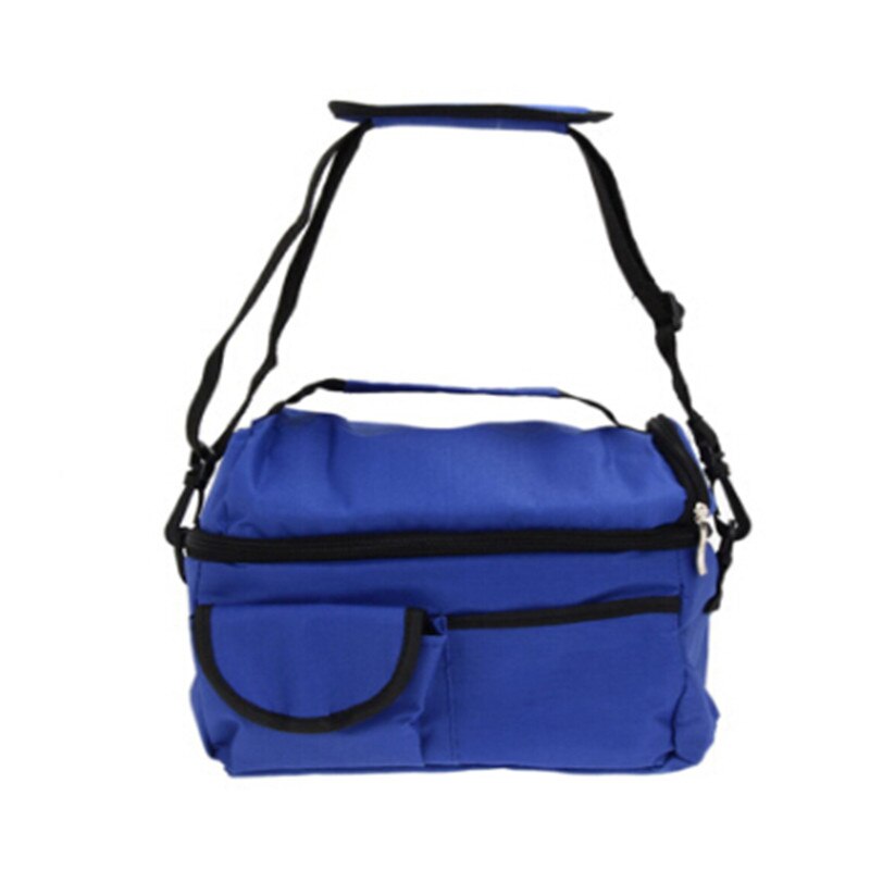 2 lags isoleret køletaske termisk madpakke picnic madopbevaring mulepose bulk parti tilbehør forsyning produkt: Marine blå