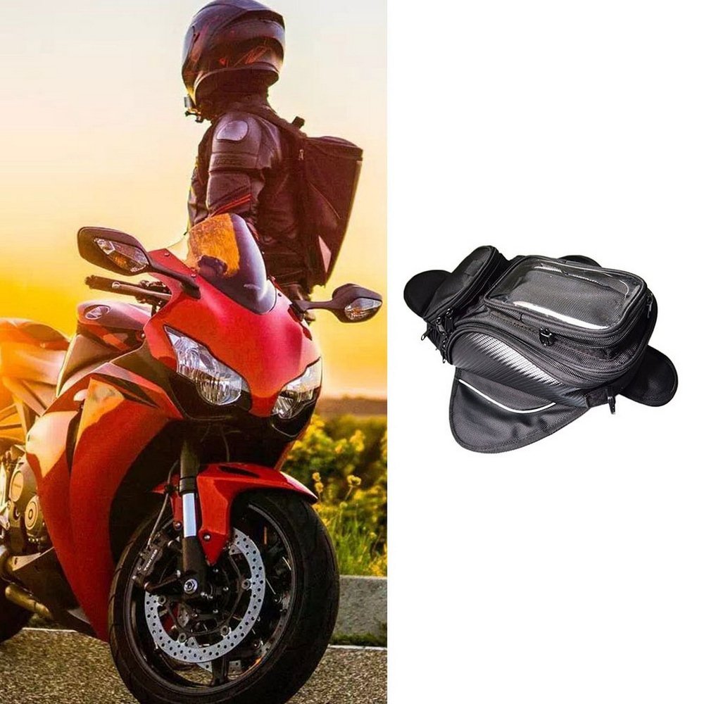 Motorcykeltaske vandtæt magnetisk brændstoftank cykelsadel nylon oxford klud gps storskærm motorcykel brændstoftank taske