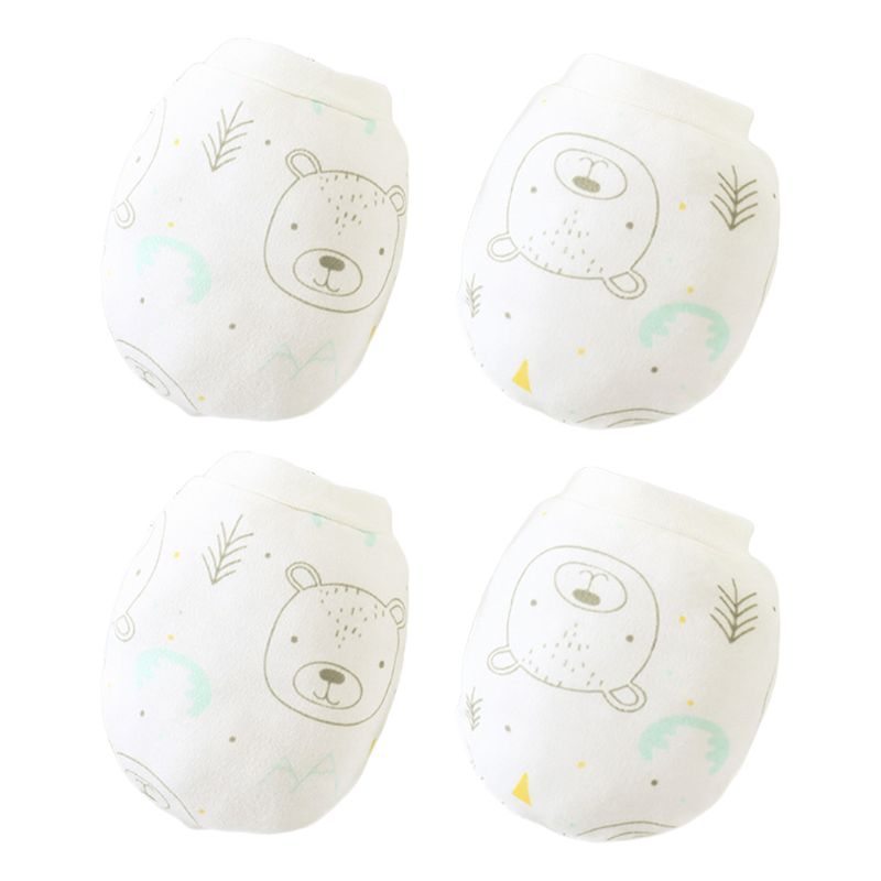 2 paires de gants anti-rayures en coton doux pour bébé, motif dessin animé, protection du visage pour nouveau-né, mitaines anti-rayures, protège-mains pour bébé: 7
