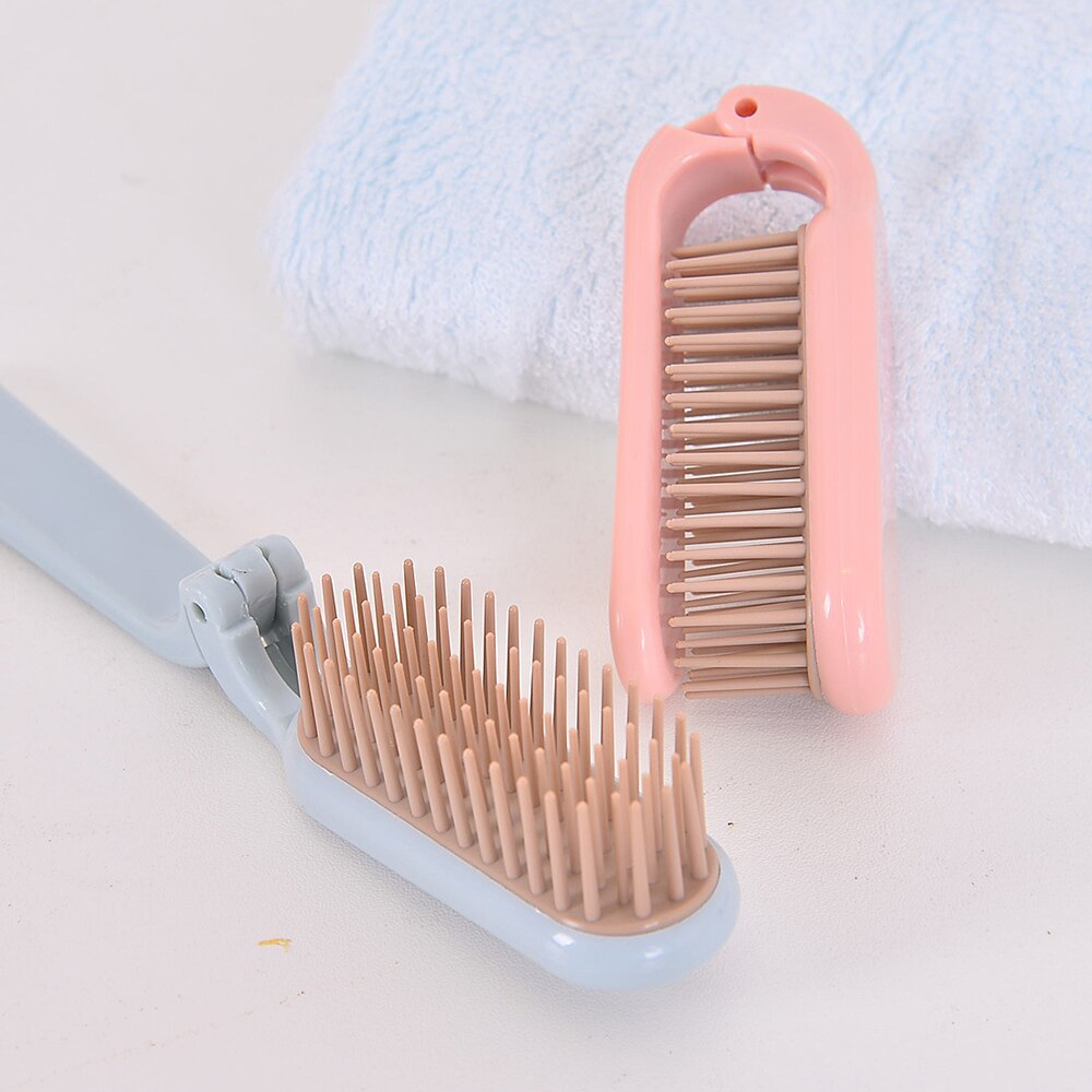 1pc Faltbare Haar Kamm Tragbare Reise Eisstockschießen Gerade Haar Pinsel Weiche Zahn Anti Statische Kopf Massagegerät Haar Styling Mithelfer