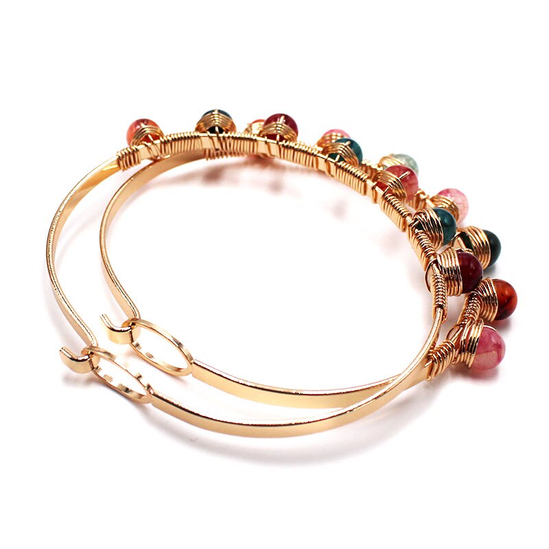 Czakr mankiet bransoletka dla kobiet naturalne uzdrawiające kryształ matowy surowy kamień złoty kolor regulowany bransoletka 1 sztuk