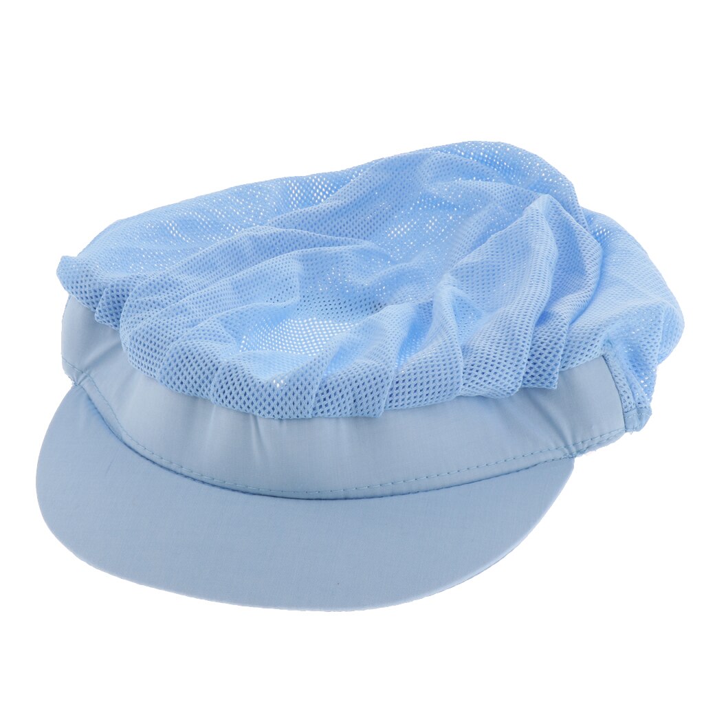 Verstelbare mesh petten voor heren en dames, elastisch, keuken, bakker, chef-kok, pet, catering voor restaurants, pubs, cafés, commerciële keukens: Hemelsblauw c