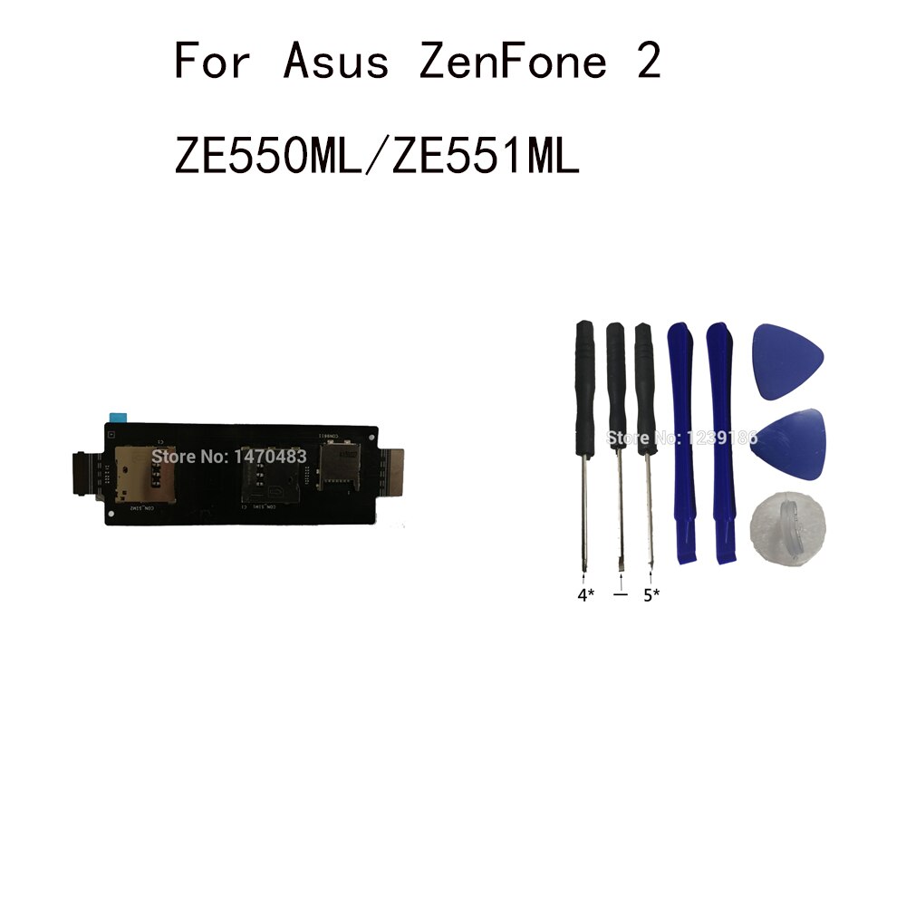 Bestnull ZE550ML Sim Card Reader Houder Slot Connector Board Flex Kabel Voor Asus Zenfone 2 ZE551ML Smartphone