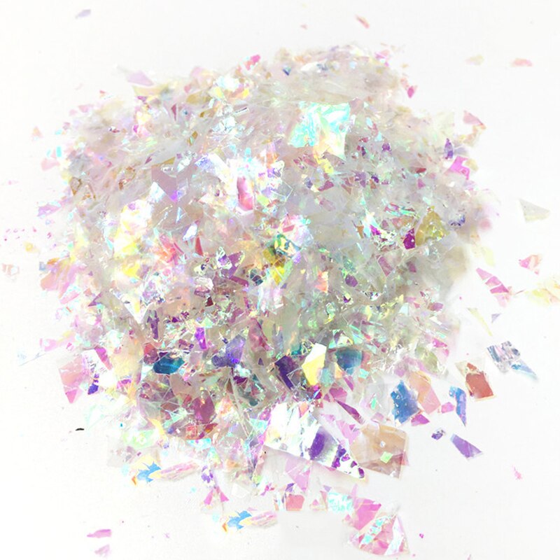 20 g / partia nieregularny papier powłoki cekiny żywica epoksydowa Craft materiały wypełniające kolorowe błyskotki brokat do majsterkowania rzemiosło żywiczne: White