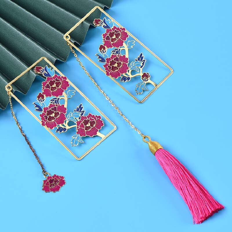 Marcapáginas hueco de Metal con flor creativa, Clip de libro para estudiantes, de paginación, papelería, suministros de oficina escolar, recuerdos Retro,