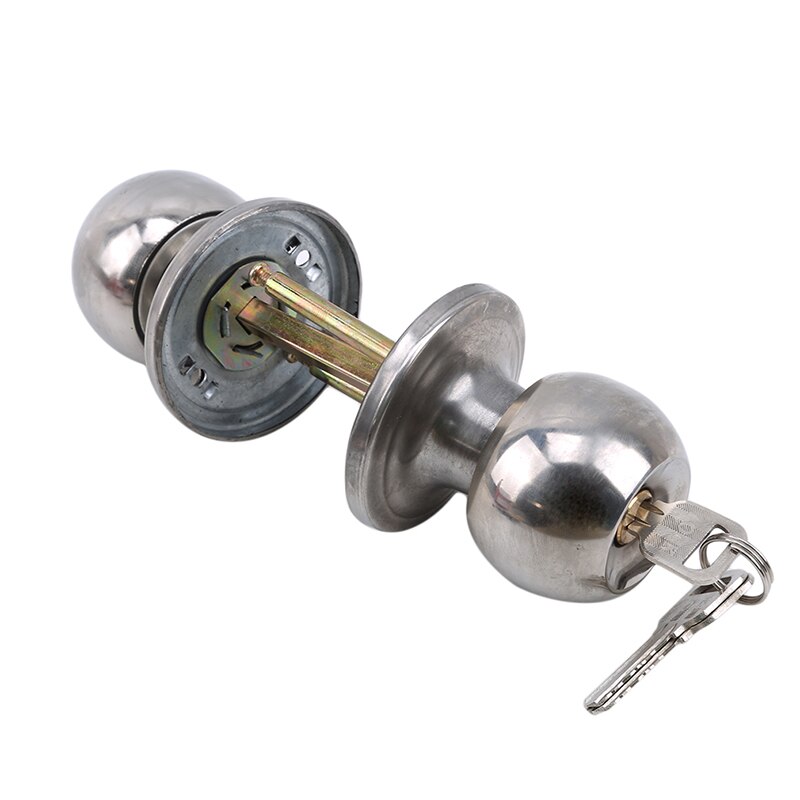 Home Door Locks Round Ball Privacy Door Knob Set Bathroom Handle Lock With Key For Home Door Hardware Accessories: Default Title