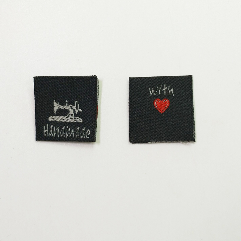 clothes Bags Woven Labels DIY Scrapbooking Craft Rectangle Heart Pattern handmade with love labels