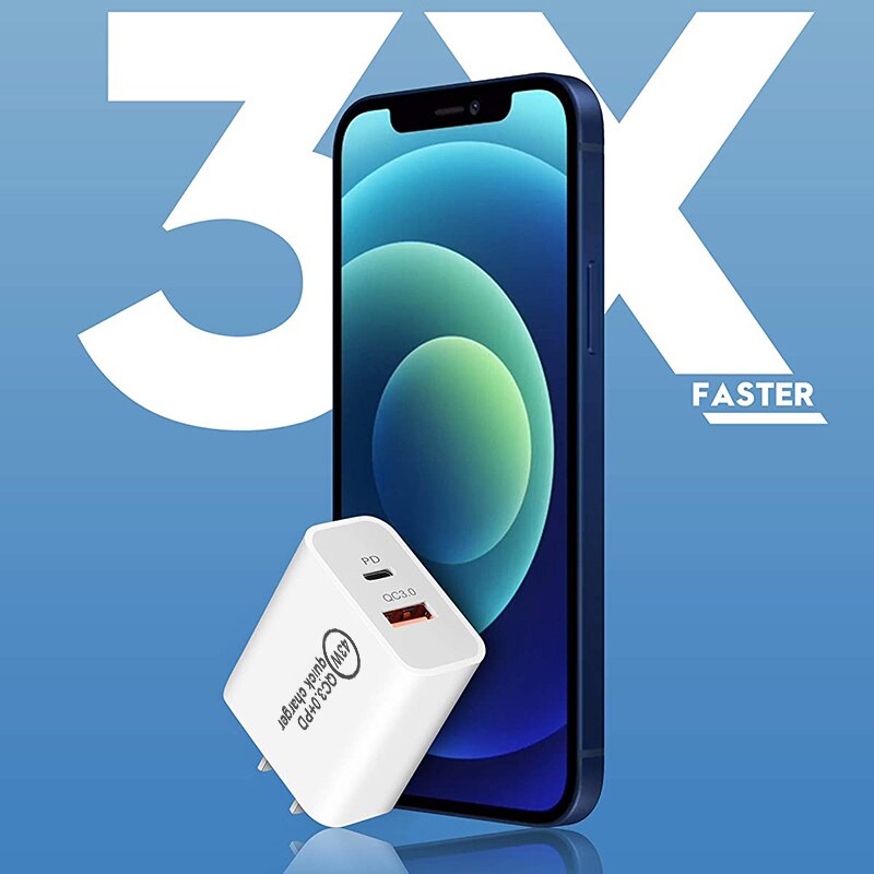 Intelligentes schnellladegerät mit 43w qc3.0 pd netzteilen für iphone 13 pro max, xiaomi, samsung und huawei (uk, usa, australien, eu, reiseversand).