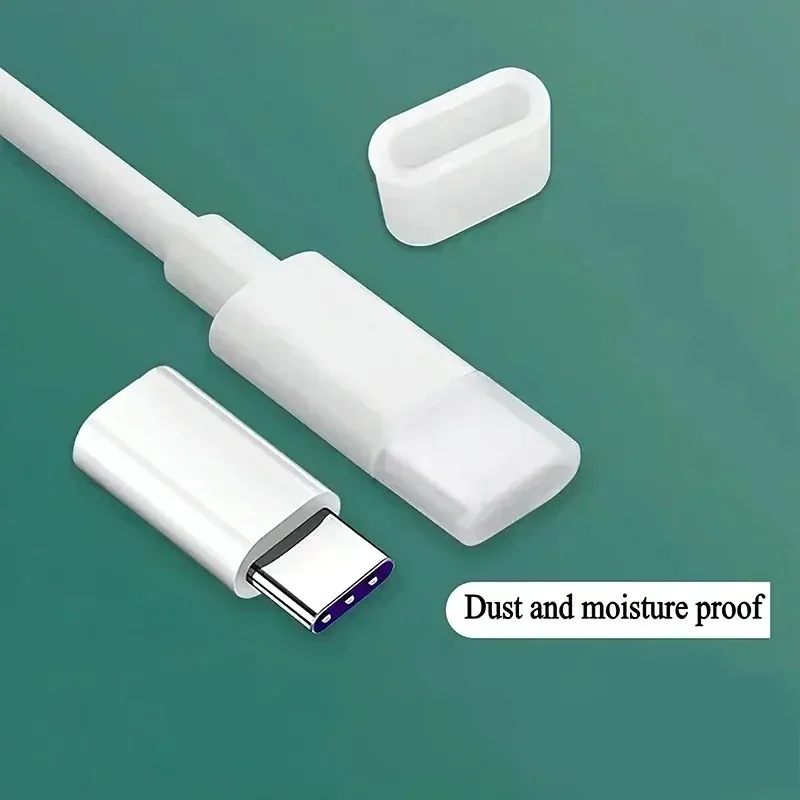 Cubierta protectora de puerto de carga de Cable de datos de silicona, tapa antipolvo para IOS tipo C, Protector de cubierta Micro USB para línea de datos