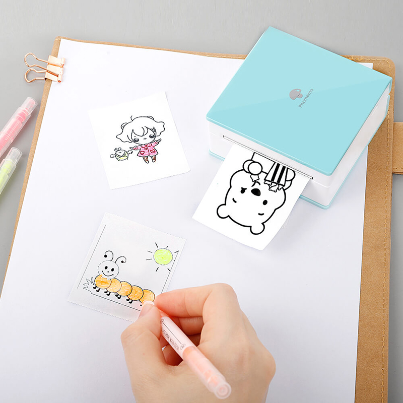 Papier termiczny Phomemo kartki samoprzylepne kolorowa naklejka na M02/M02S/M02Pro etykieta samoprzylepna rolki szerokość 50/53mm naklejka termiczna papier