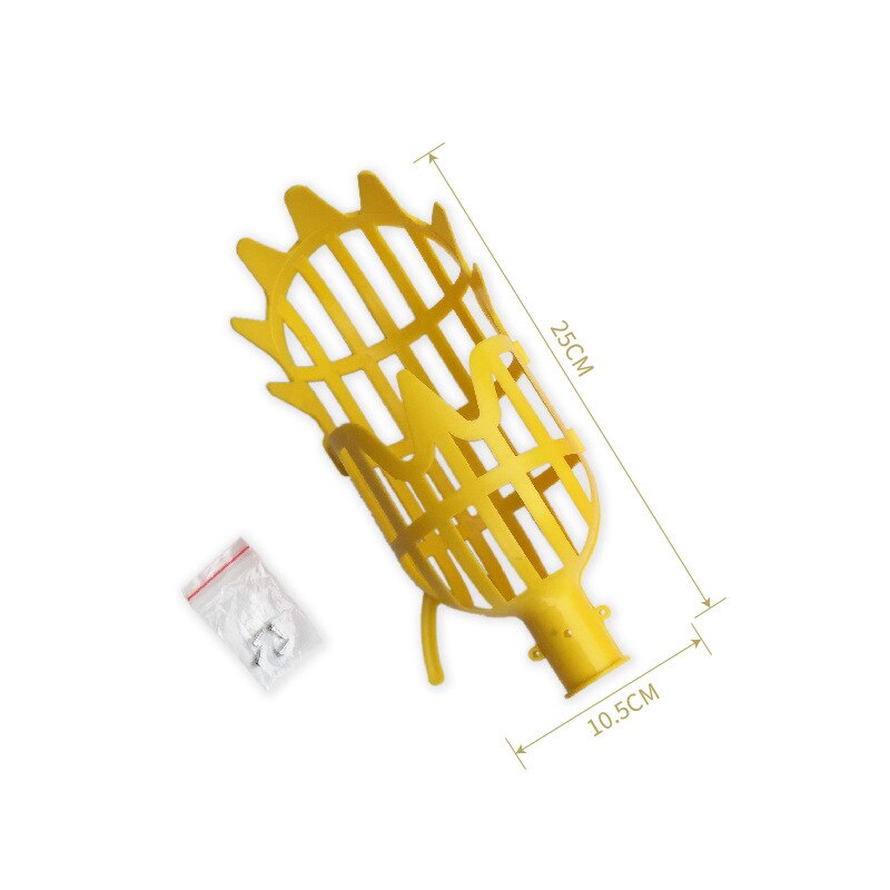 High Altitude Fruit Picker Food Grade Plastic Fruit Catcher Collector Head Bayberry Apple Citrus Pear Peach Orchard Picking Tool: Yellow L