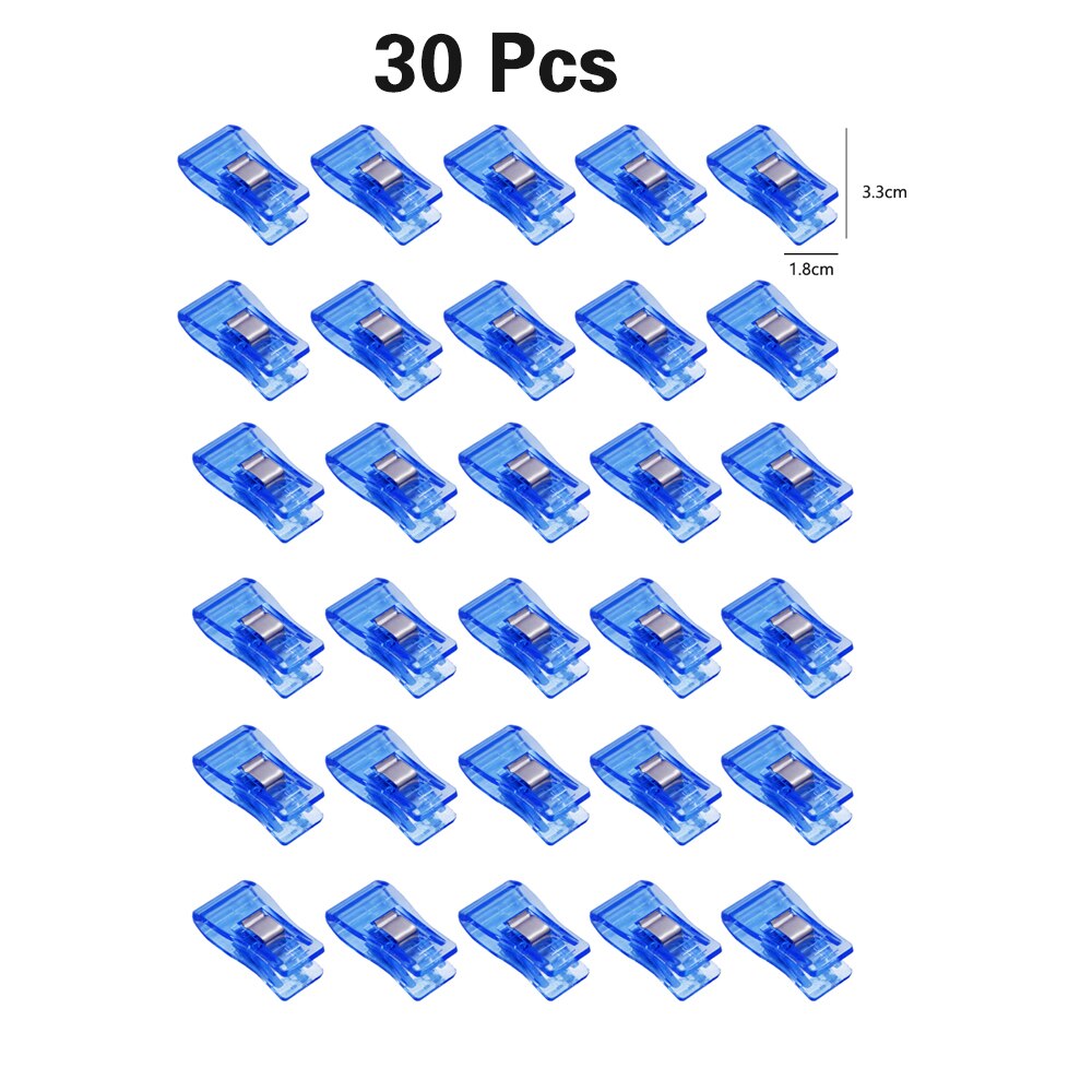 50/20/10Pcs Multicolor Kledingstuk Clip Patchwork Naaien Clip Plastic Klemmen Quilten Crafting Haken Breien Veiligheid Clip: 30pcs Blue
