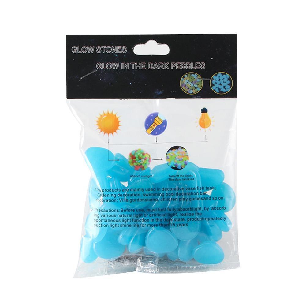 Tuindecoratie lichtgevende stenen gloeiend in het donker decoratieve kleur decoratie kiezel mix vis aquarium rotsen kiezels buiten  p5 n 6: Marineblauw