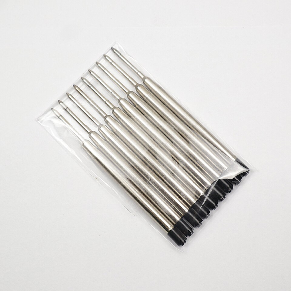 Recarga de caneta esferográfica para escritório, recarga de caneta esferográfica rolo com 9 tamanhos preto/azul de 0.7mm, tinta média, para escola e escritório, papelaria: 9pcs Black