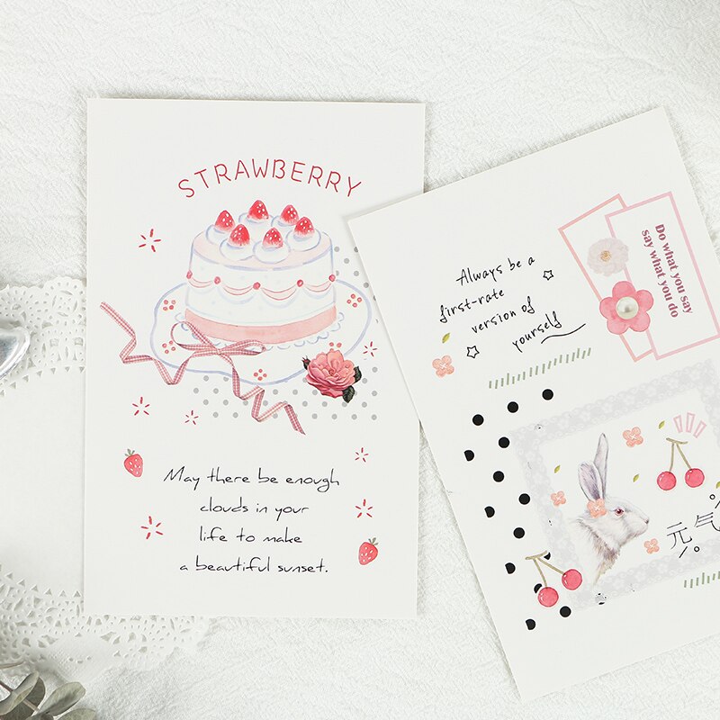 30 Pcs/Set Best Wishes Postcard Hand-painted DIY Greeting Cards Message Card Birthday Letter Card