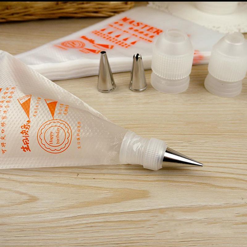 100pcs/bag Disposable Piping Bag Icing Nozzle Bottles Fondant Squeeze Dessert Tools Cake Plastic O2L1