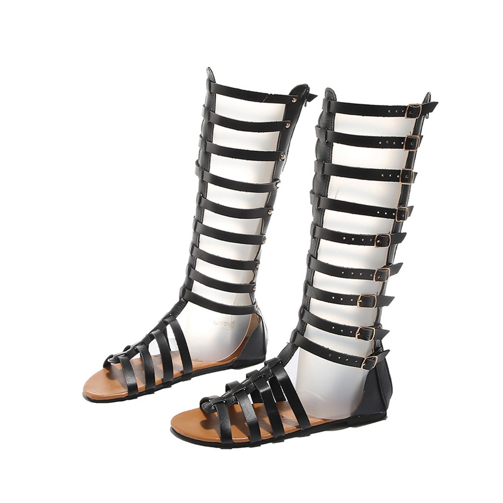 Gladiador senhoras sandálias de verão senhoras sandálias sapatos de praia mid-top sandálias femininas design de estilo criativo sandálias casuais