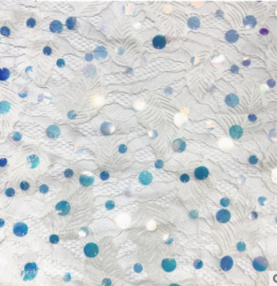 1 verftet 18mm paljett blondere stoff til våren og sommeren kvinners kjole kostyme blond stoff: Hvit