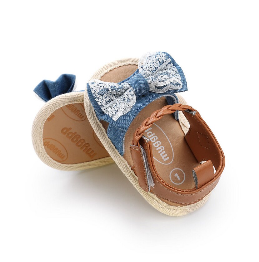 0-18M Canvas Bow Soft Sole PU Baby Girls First Walkers Shoes Summer Prewalkers First Walkers Toddler Moccasins Newest
