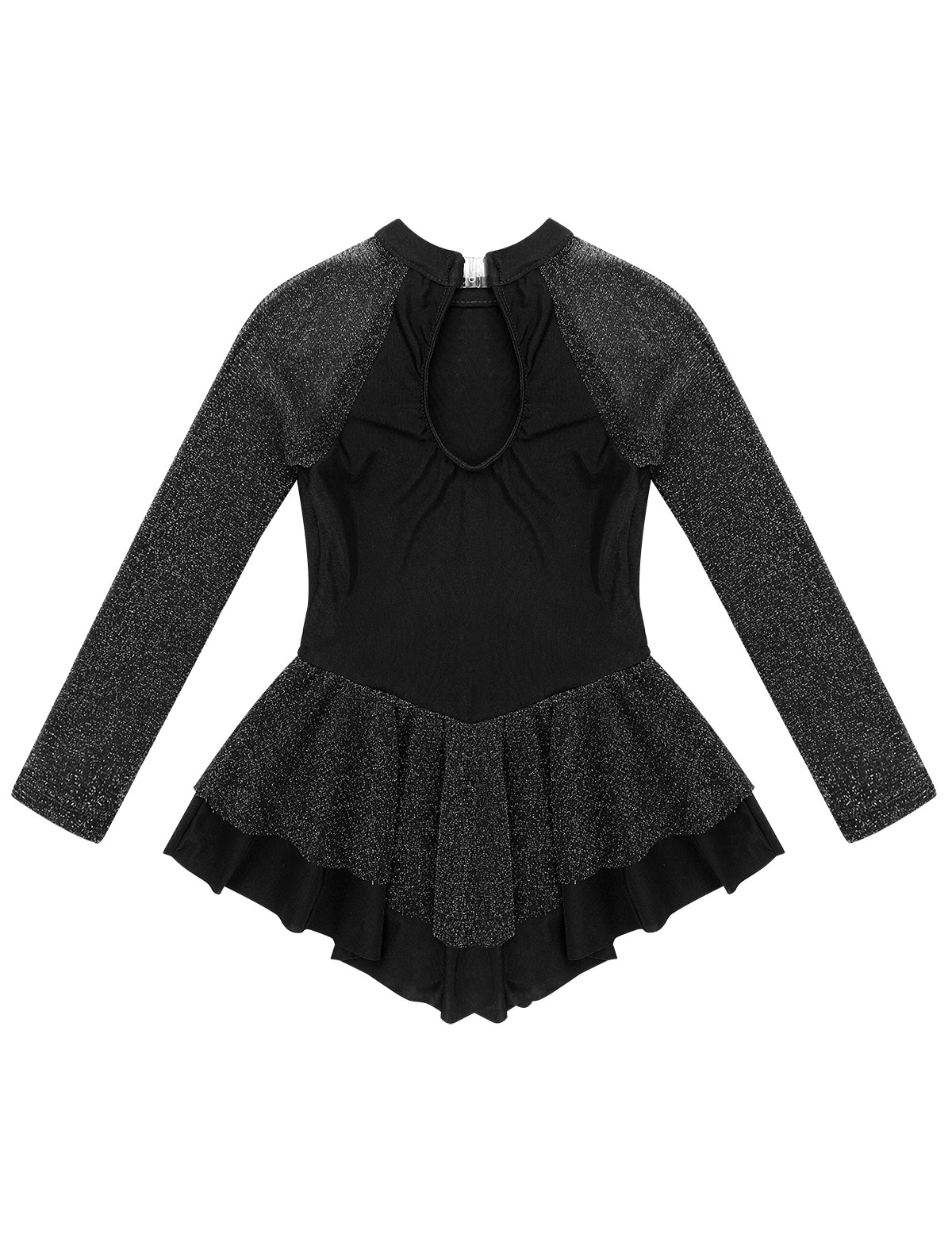 Kids Girls Gym Party Rhinestone Keyhole Back Figure Ice Skating Roller Skating Dancewear Ballet Dance Leotard Dress